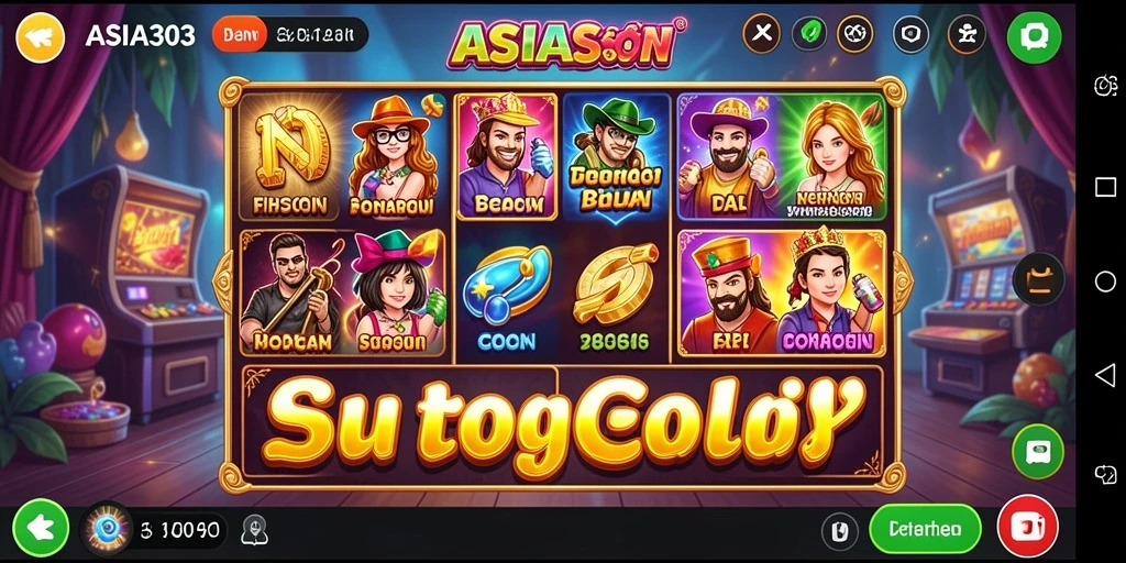 Tampilan menarik dari gameplay ASIA303 dengan berbagai tema slot.