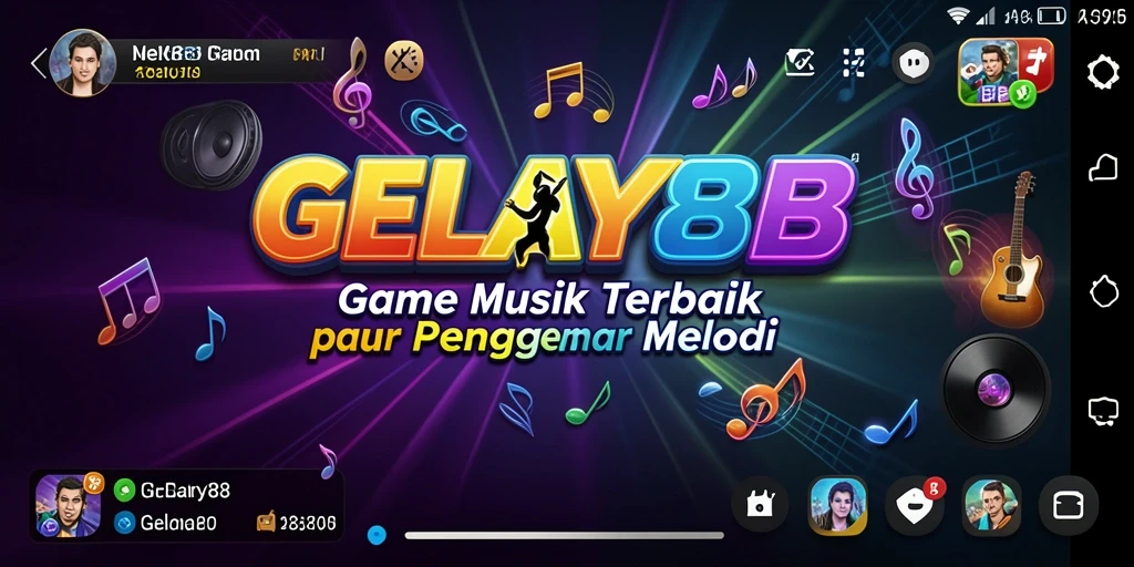 Screenshot gameplay GELAY88 menunjukkan interaksi pemain dengan lagu favorit.