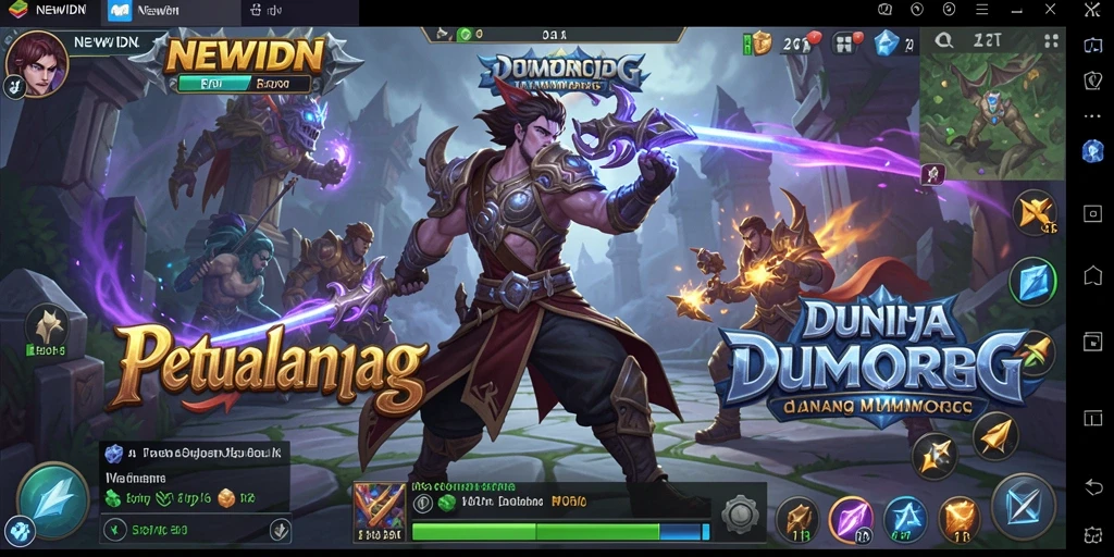 Screenshot utama NEWIDN menampilkan aksi pertempuran seru dalam dunia MMORPG.