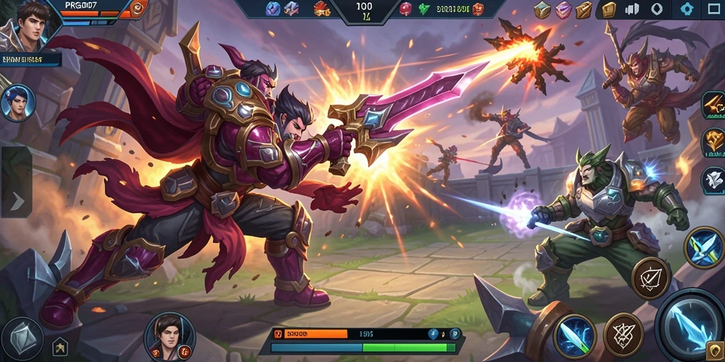 Tangkapan layar PRG007 menunjukkan aksi pertempuran seru di arena MOBA.