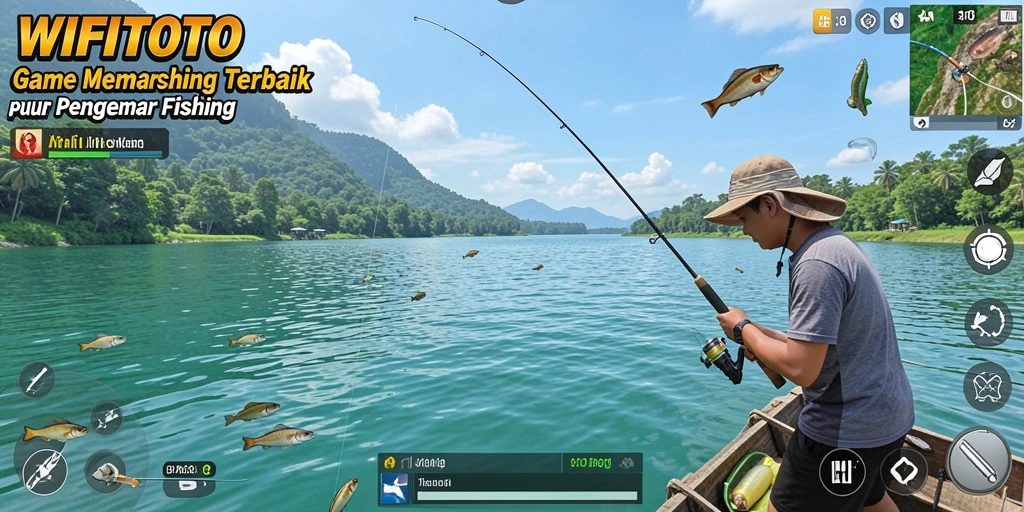 Tampilan gameplay WIFITOTO yang menarik saat memancing.